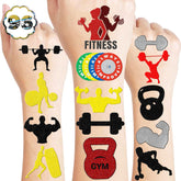 96 PCS Gym Fitness Workout Temporary Tattoos Themed Birthday Party Decorations Supplies Favors Decor Bodybuilding Motivational Quotes Tattoo Stickers Gifts for Men Girls Boys Class Prizes Carnival